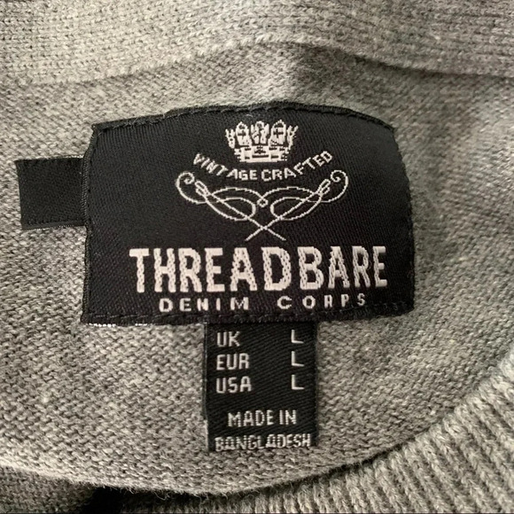 Threadbare Fair Isle Gray Crewneck Print Sweater - Picture 8 of 9